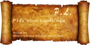 Plávics Lavínia névjegykártya